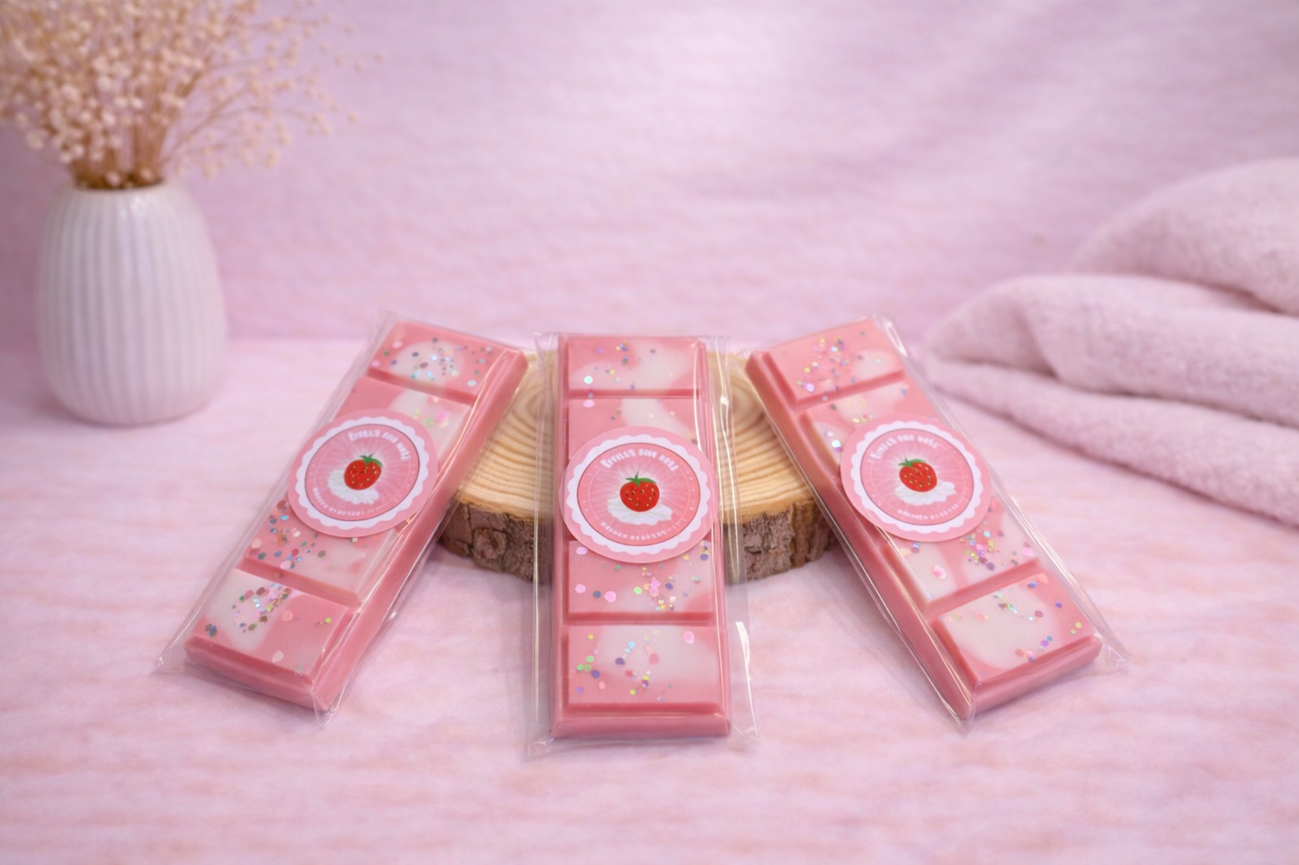 🍓 Tableta Wax Melts “Fresas con Nata” 🤍✨