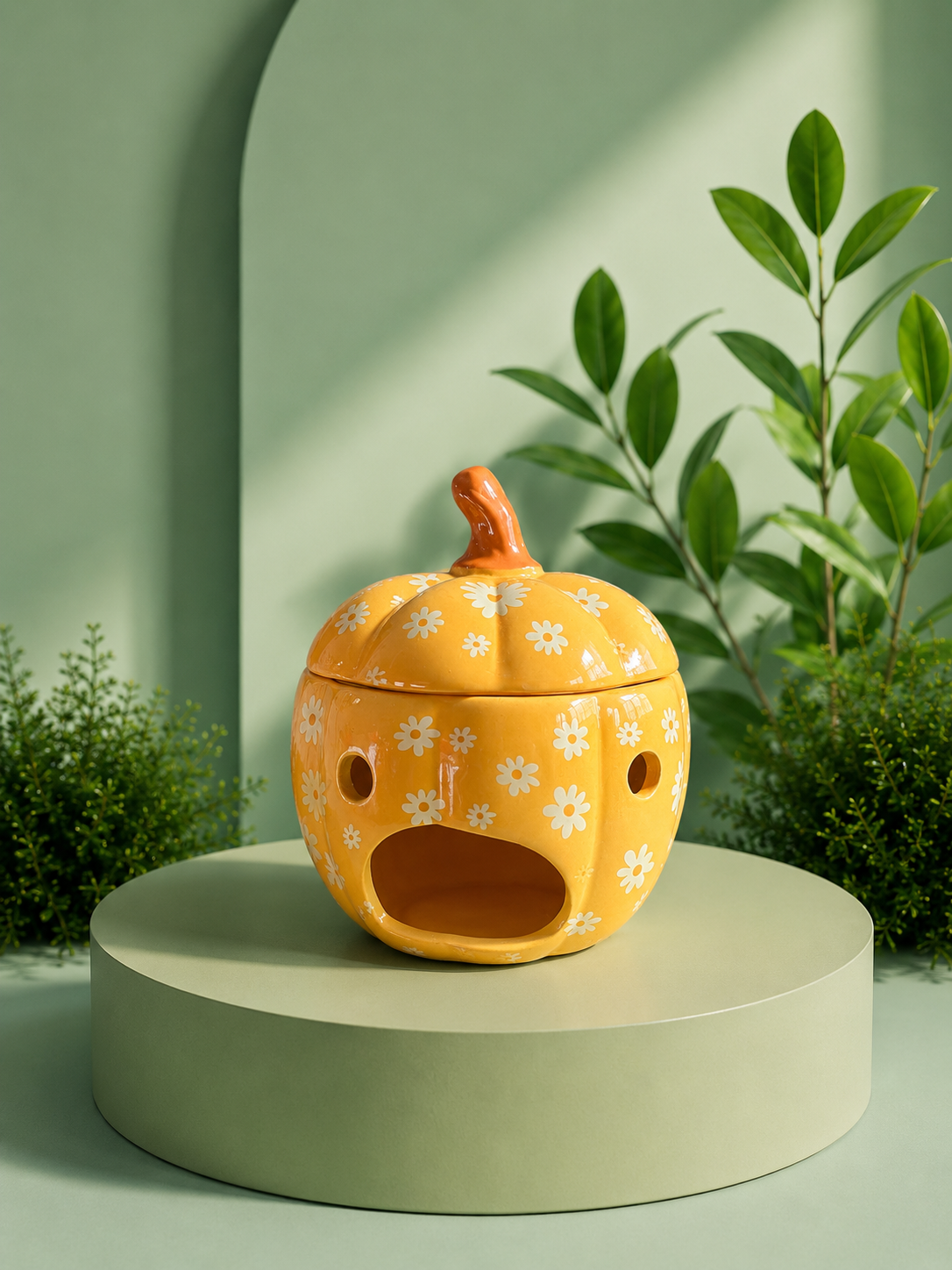 ✨Quemador Calabaza Floral ⭐️