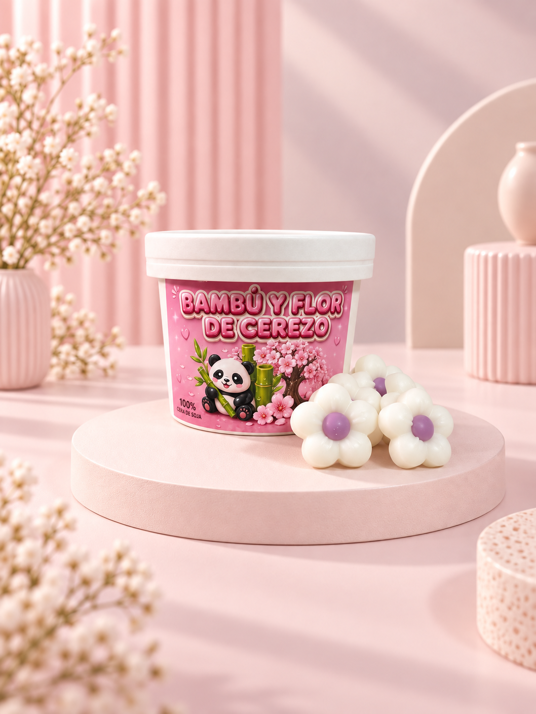🎋Wax melts “ Bambú y Flor de cerezo”🌸🤍
