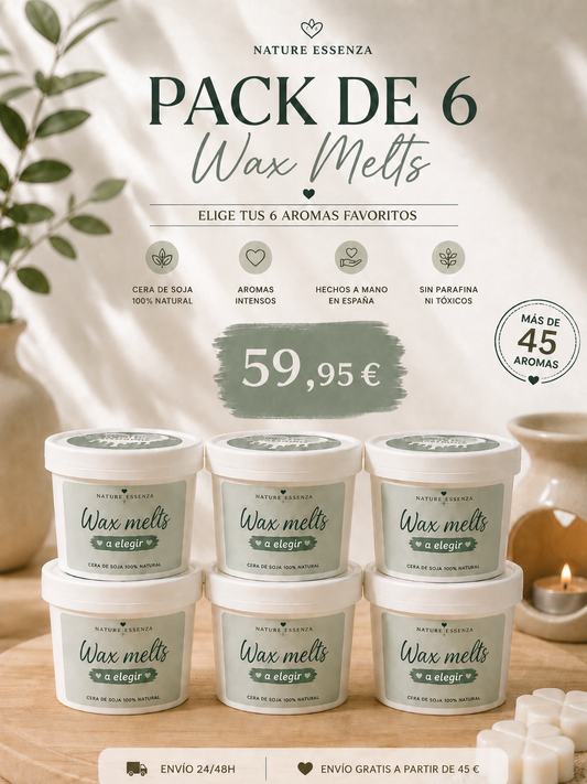 💖 Pack Ahorro de 6 Wax Melts (80g) | 🍓 Más de 45 aromas a elegir