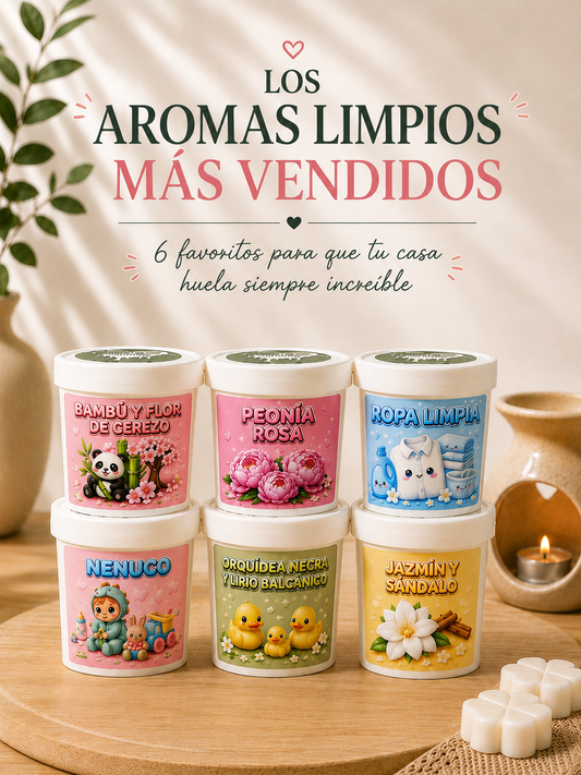 💖 Pack de 6 Wax Melts – Aromas limpios Más Vendidos✨
